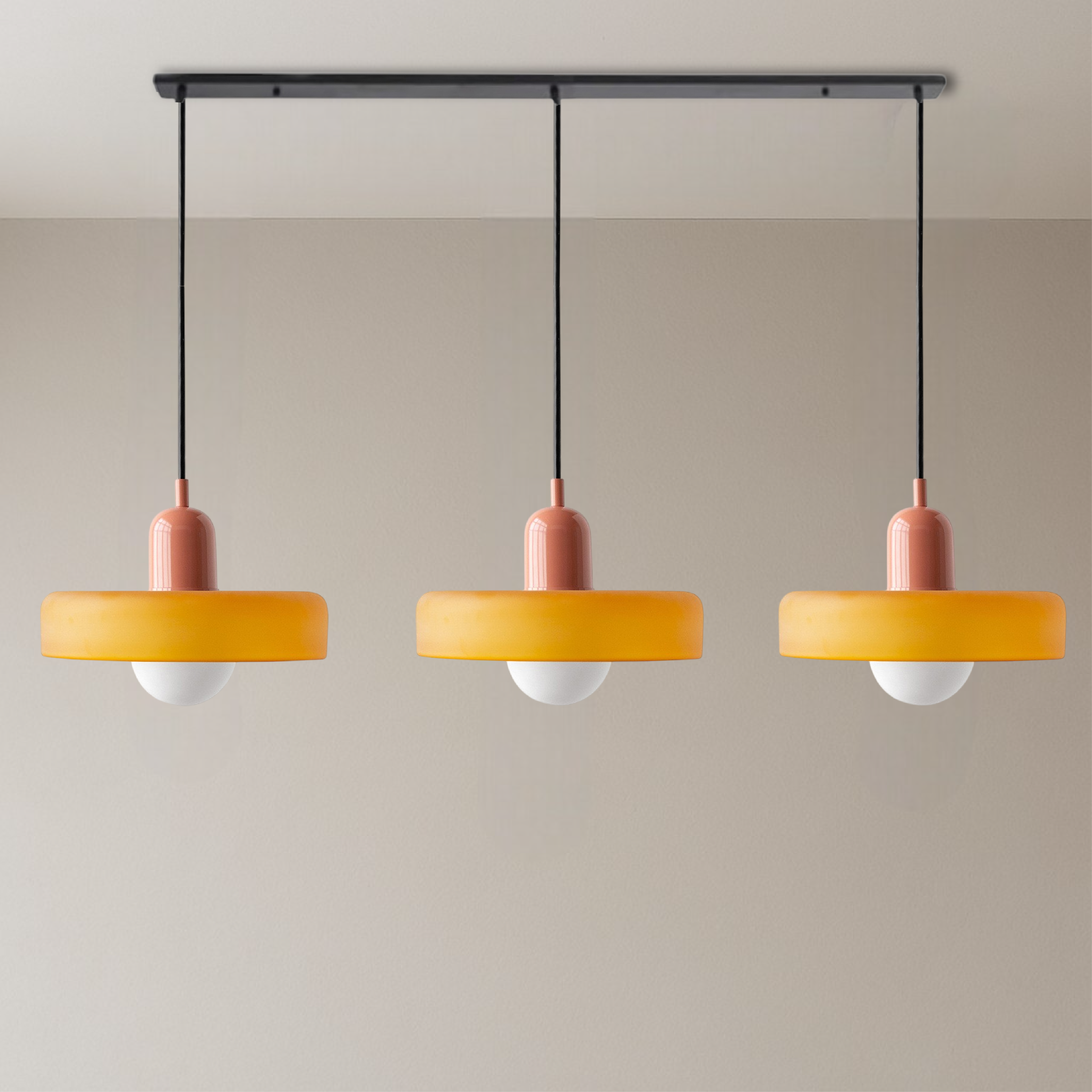 Bauhaus Triple Glass Pendant Light