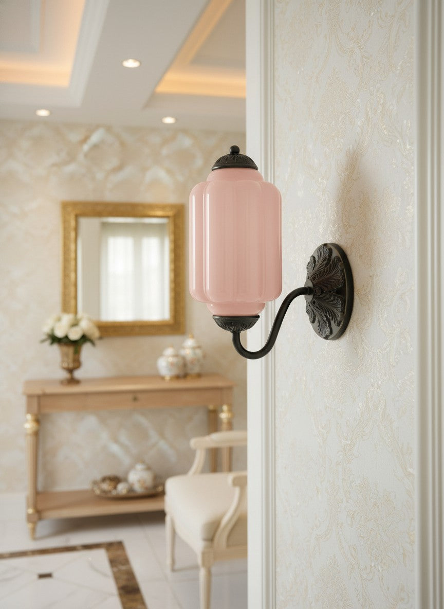 Vintage Milk Glass Wall Sconce Light