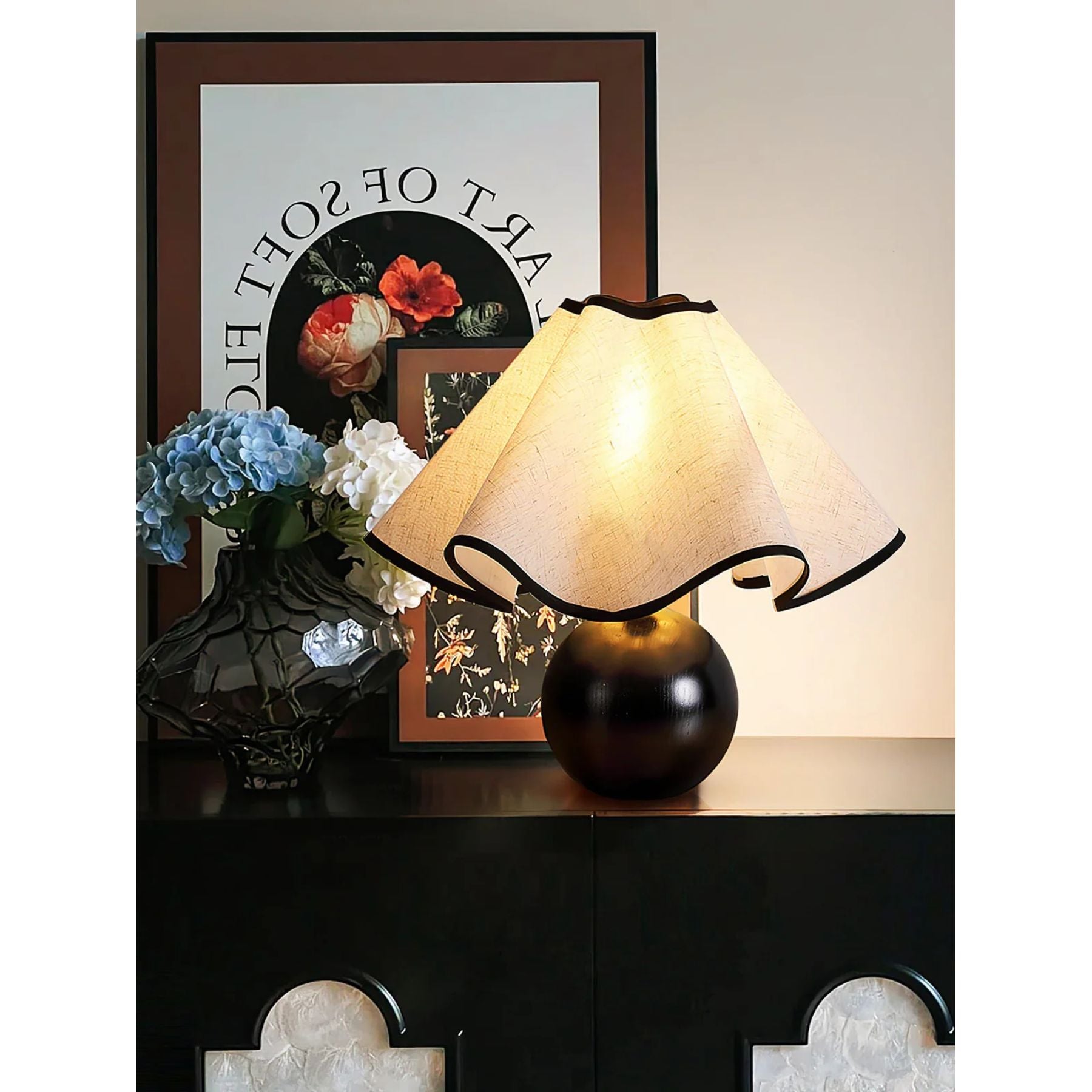Elegant Wave Shade Table Lamp