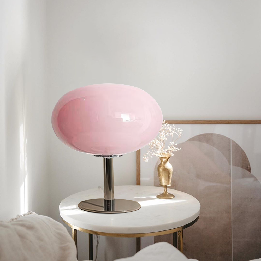Bauhaus Glass Table Lamp with Dome Shade