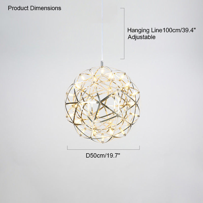 Designer LED Sphere Chandelier with Adjustable Height