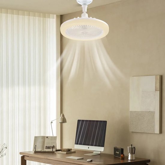 Plafondventilator Licht met Afstandsbediening en Ronde LED Ring