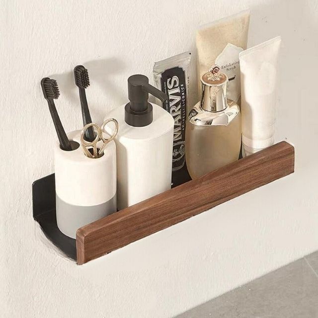 Wall Bathroom Shelf No Drill Storage Rack