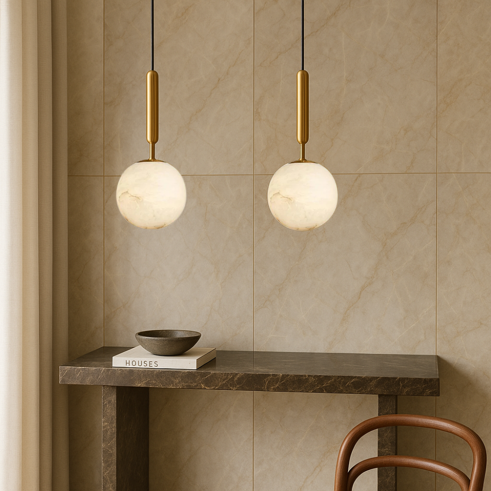 Modern Marble Globe Pendant Light