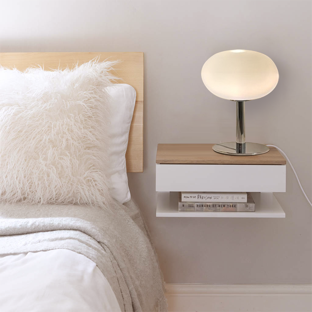 Bauhaus Glass Table Lamp with Dome Shade