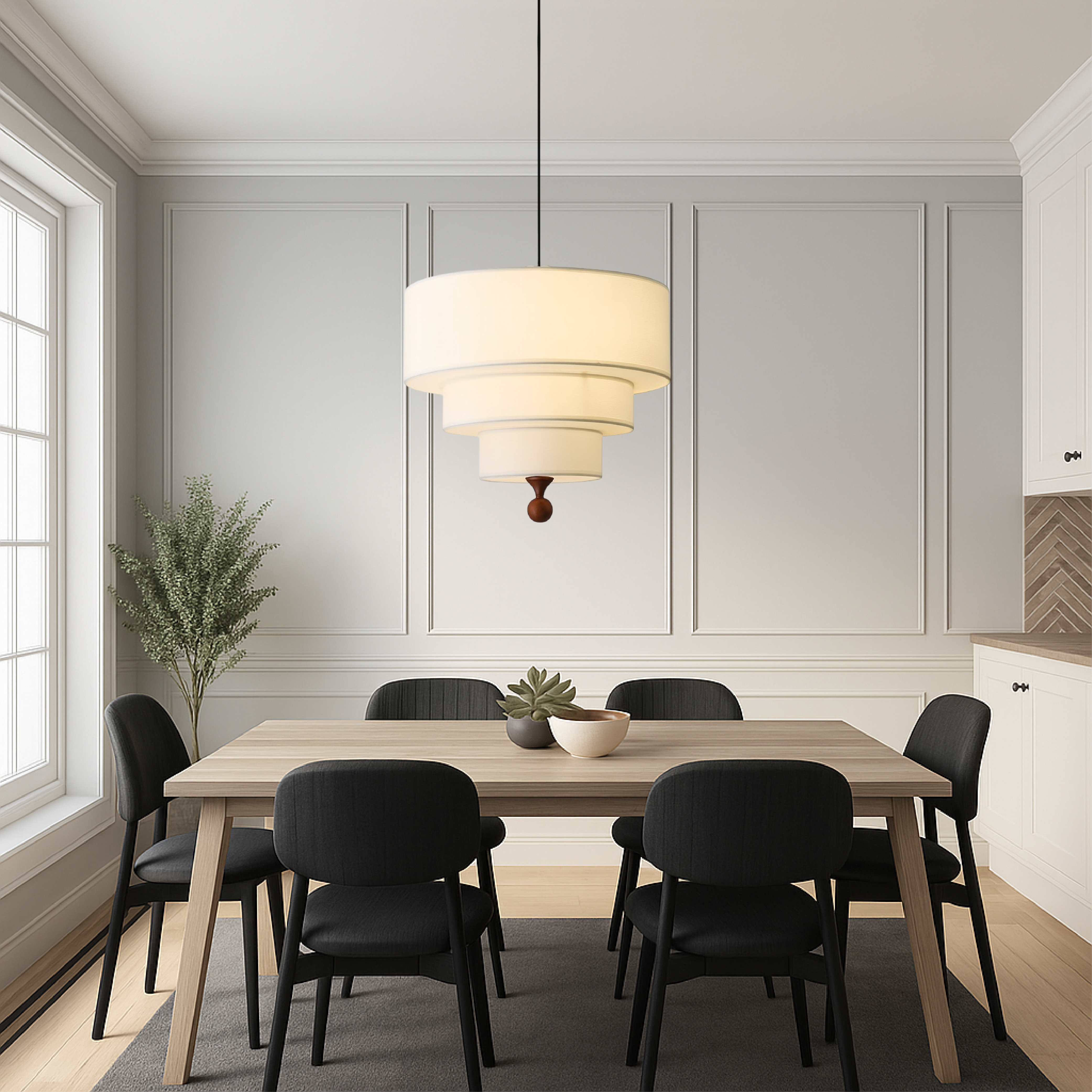 Modern Layered Cotton Pendant Light