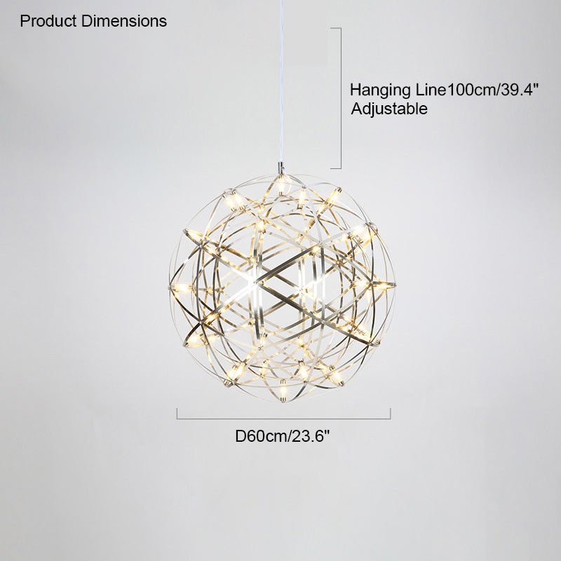 Designer LED Sphere Chandelier with Adjustable Height