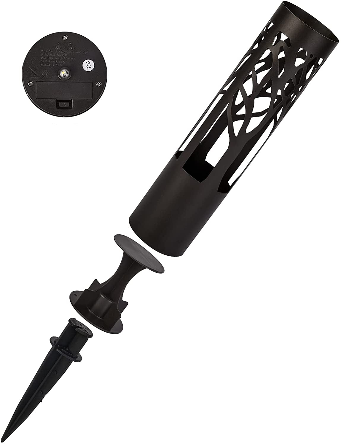 Solar Garden Path Light with Bronze Metal Cylinder Design