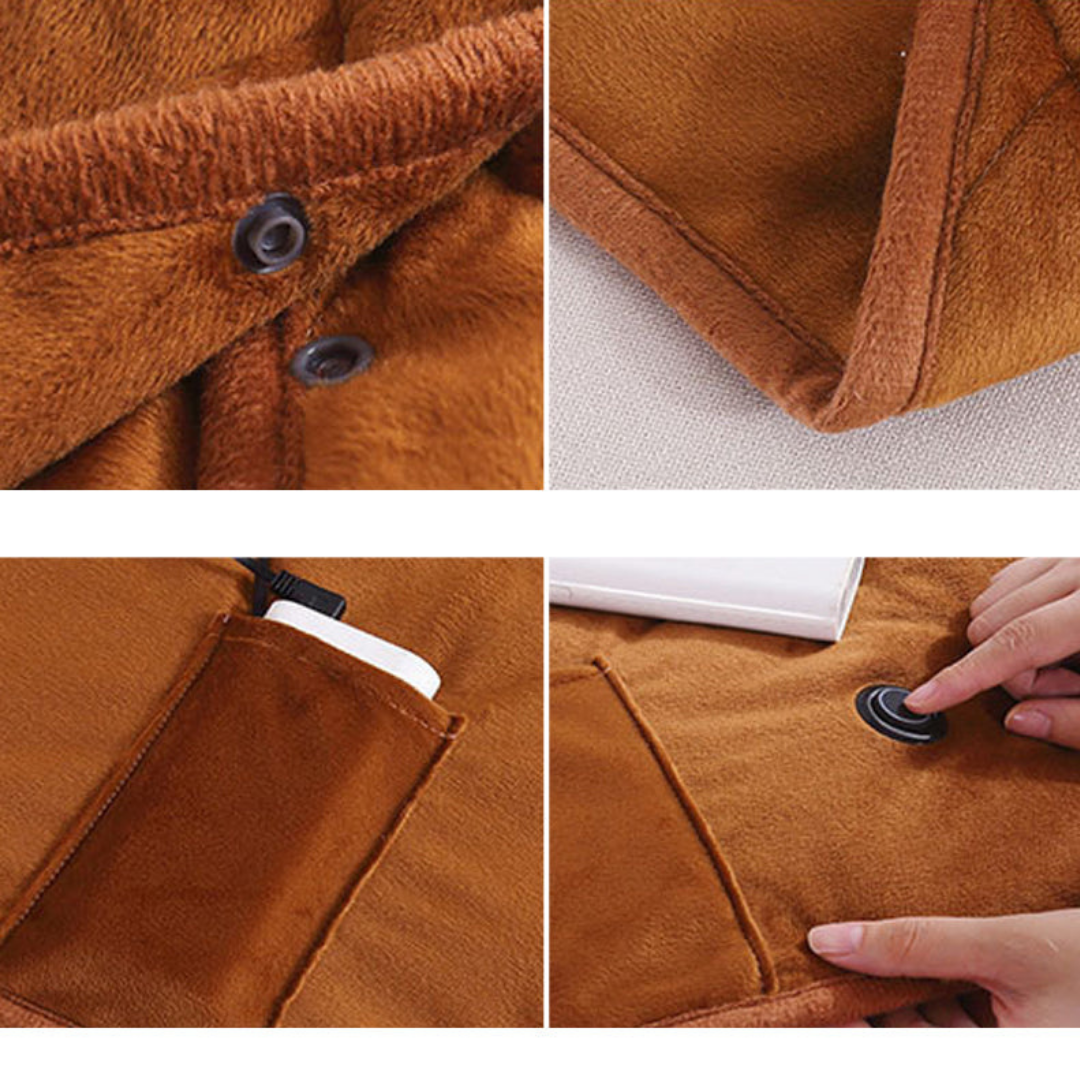 Couverture chauffante électrique douce pour canapé avec connexion USB
