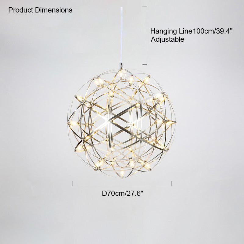 Designer LED Sphere Chandelier with Adjustable Height