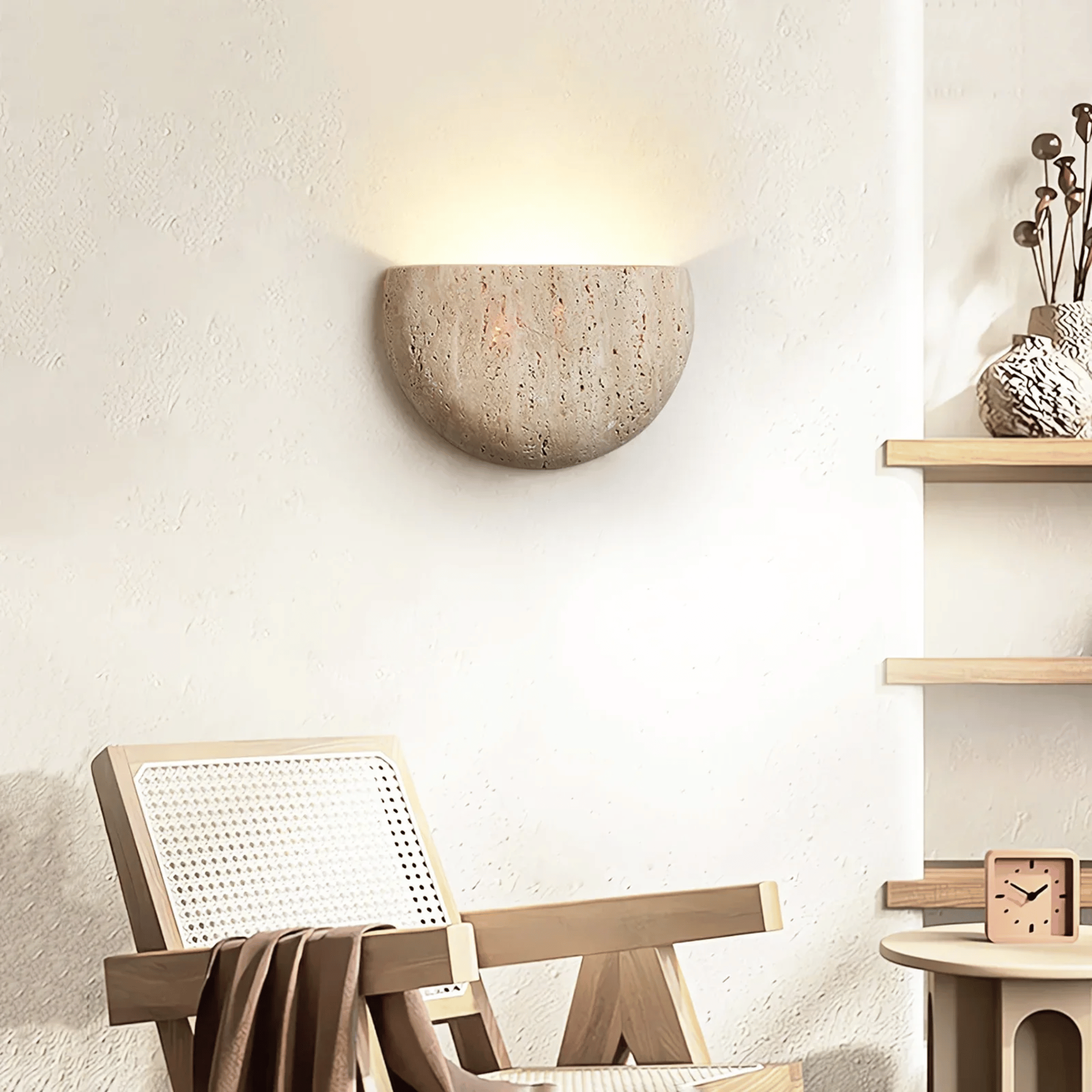 Wabi Sabi Steen Wandlamp Zachte Ambient Verlichting