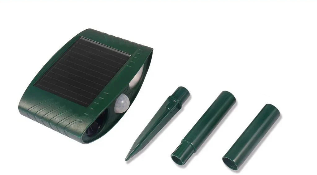Buiten Zonne-energie Ultrasone Afschrikker voor Dieren met Sensorlicht