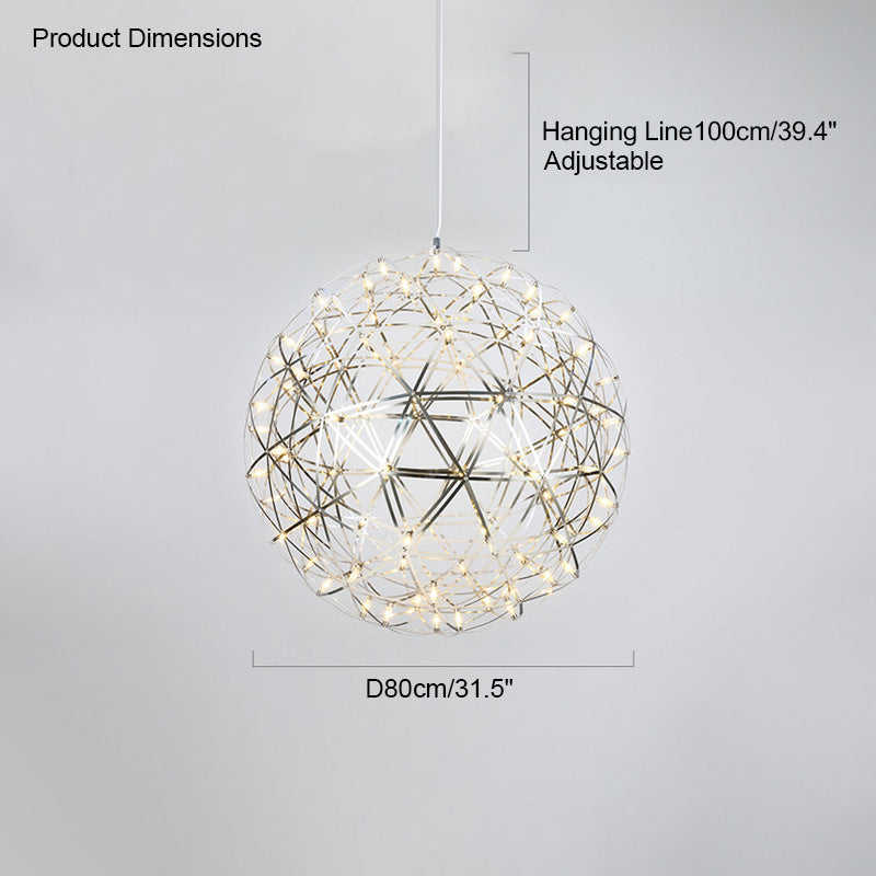 Designer LED Sphere Chandelier with Adjustable Height