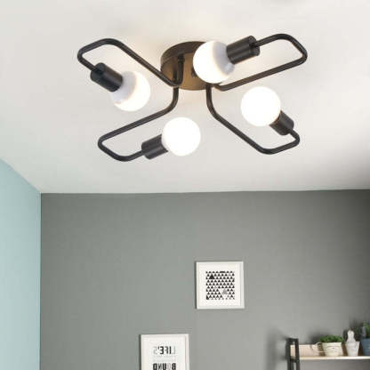 Industrial Black Ceiling Light Modern Multi Arm Sputnik Lamp