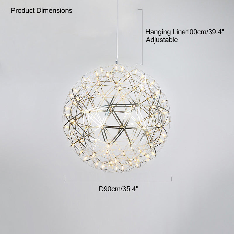 Designer LED Sphere Chandelier with Adjustable Height