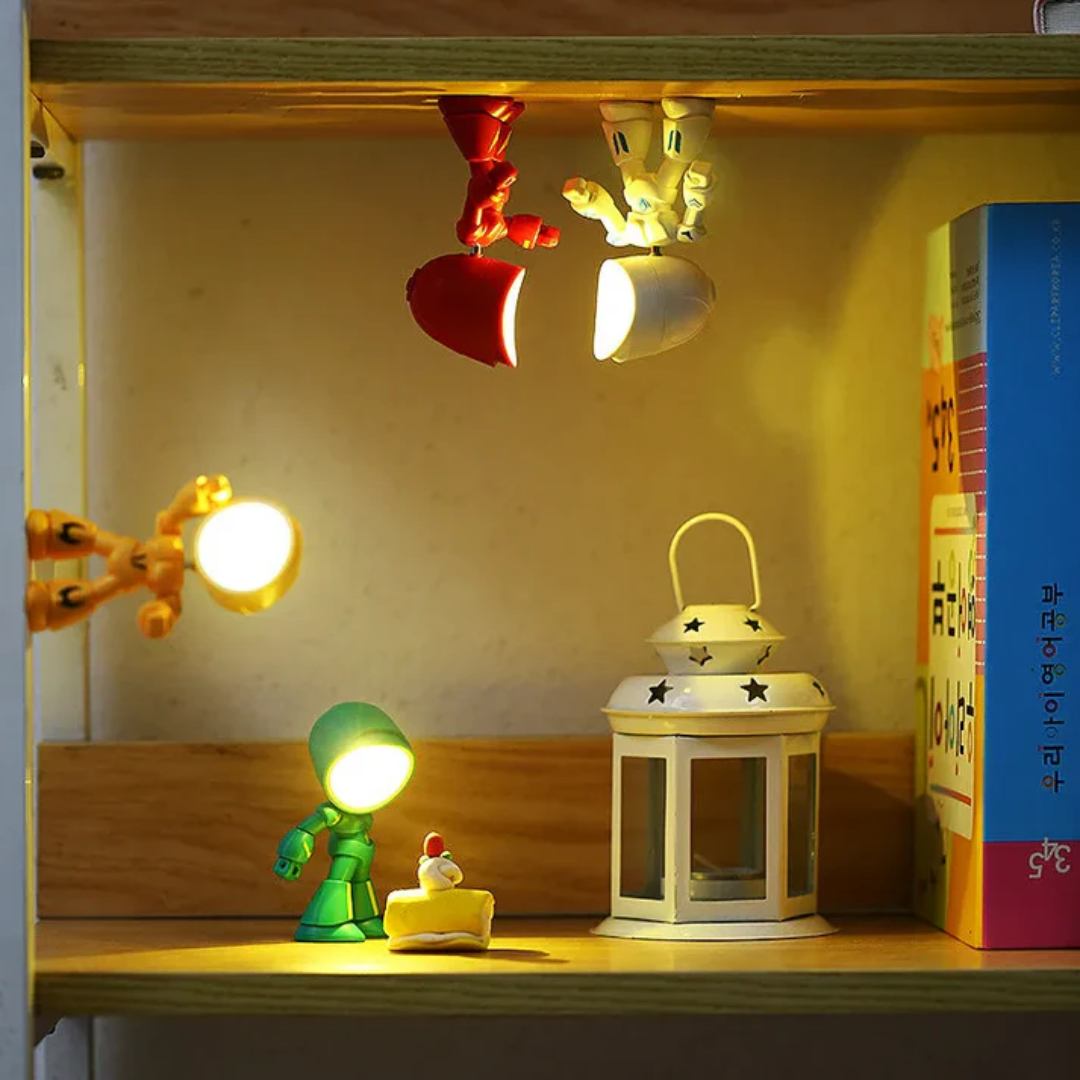 Robot-inspired Figure Plastic LED Table Lamp with Adjustable Head