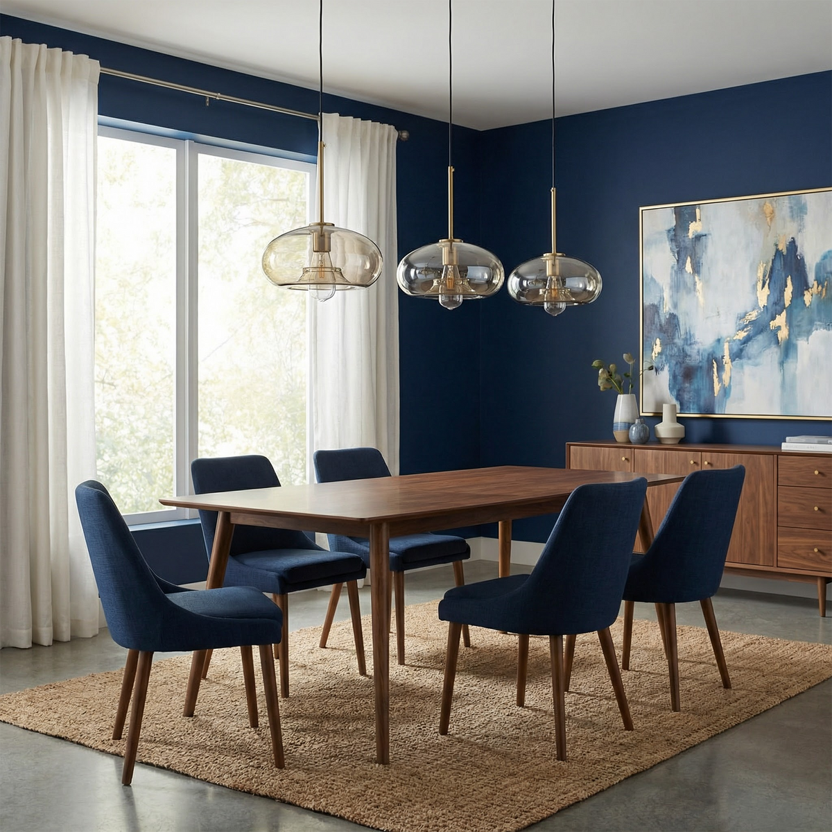 Adjustable Scandinavian Glass Pendant Light