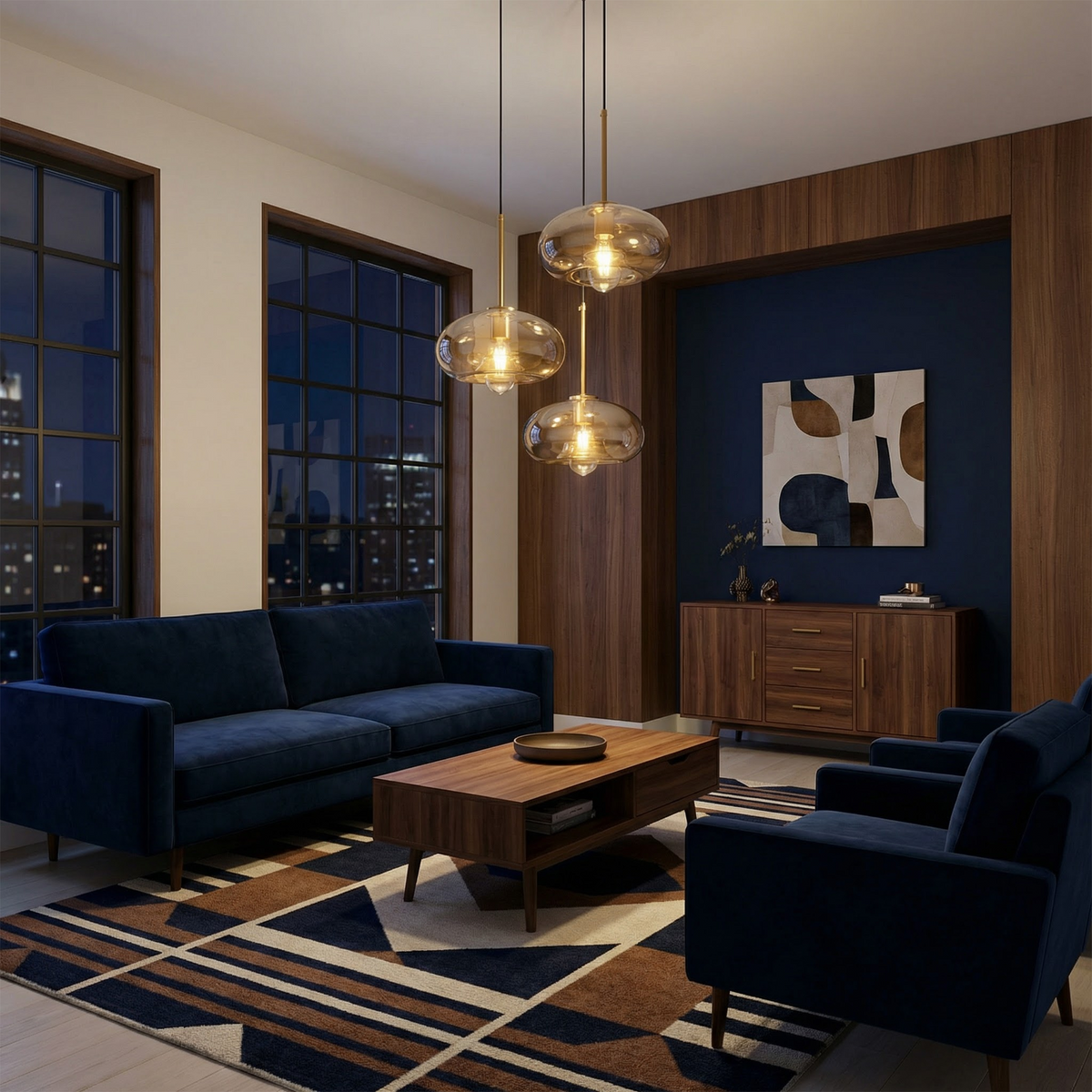 Adjustable Scandinavian Glass Pendant Light