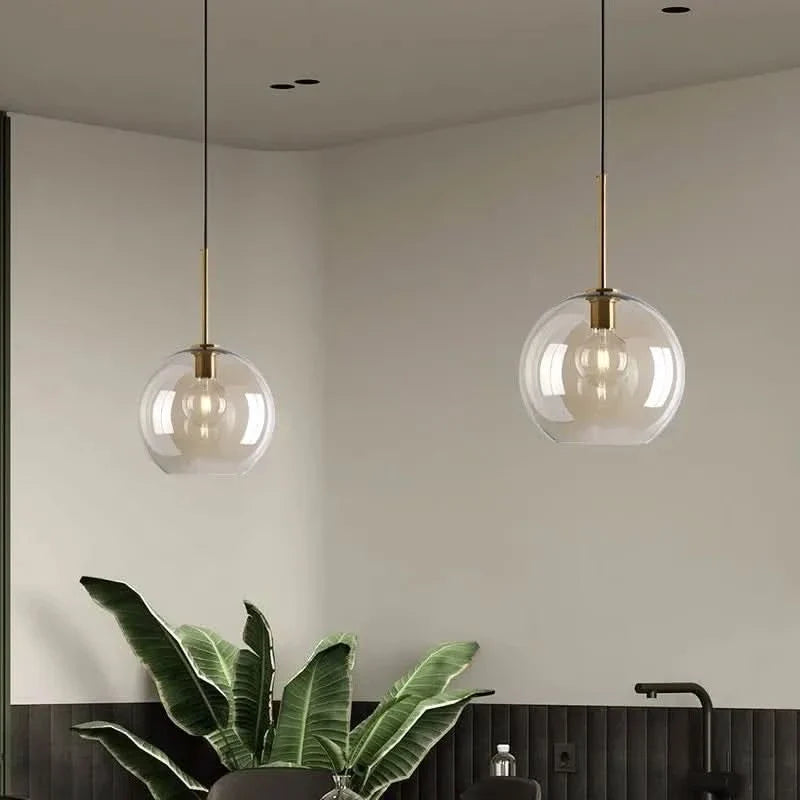 Adjustable Scandinavian Glass Pendant Light