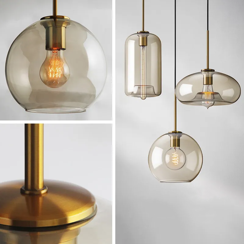 Adjustable Scandinavian Glass Pendant Light