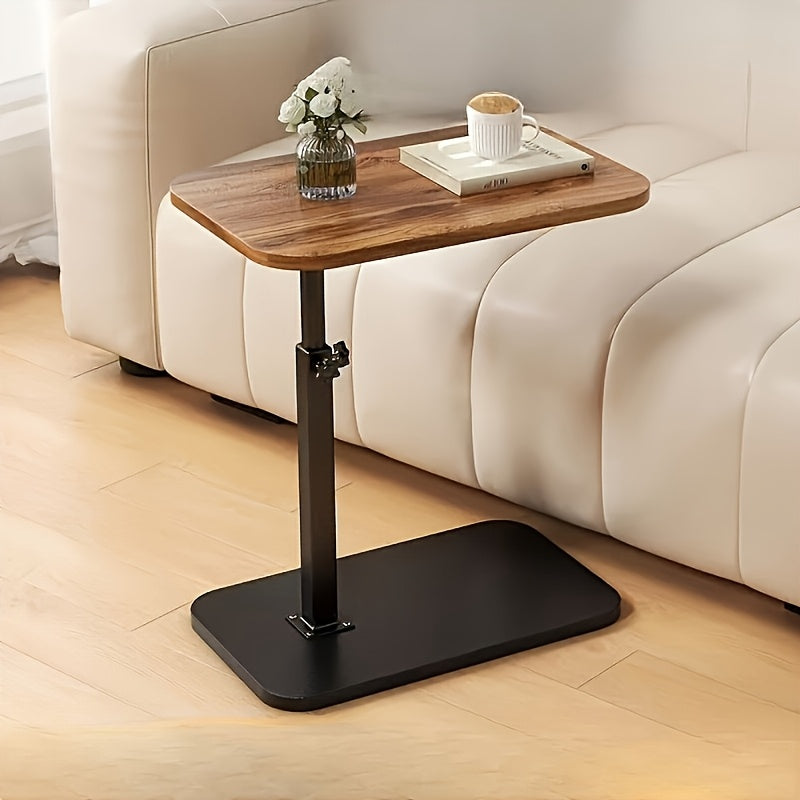Adjustable side table with rectangular top