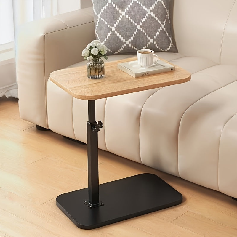 Adjustable side table with rectangular top