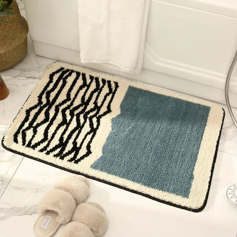 Abstract Pattern Bath Mat Non Slip Bathroom Floor
