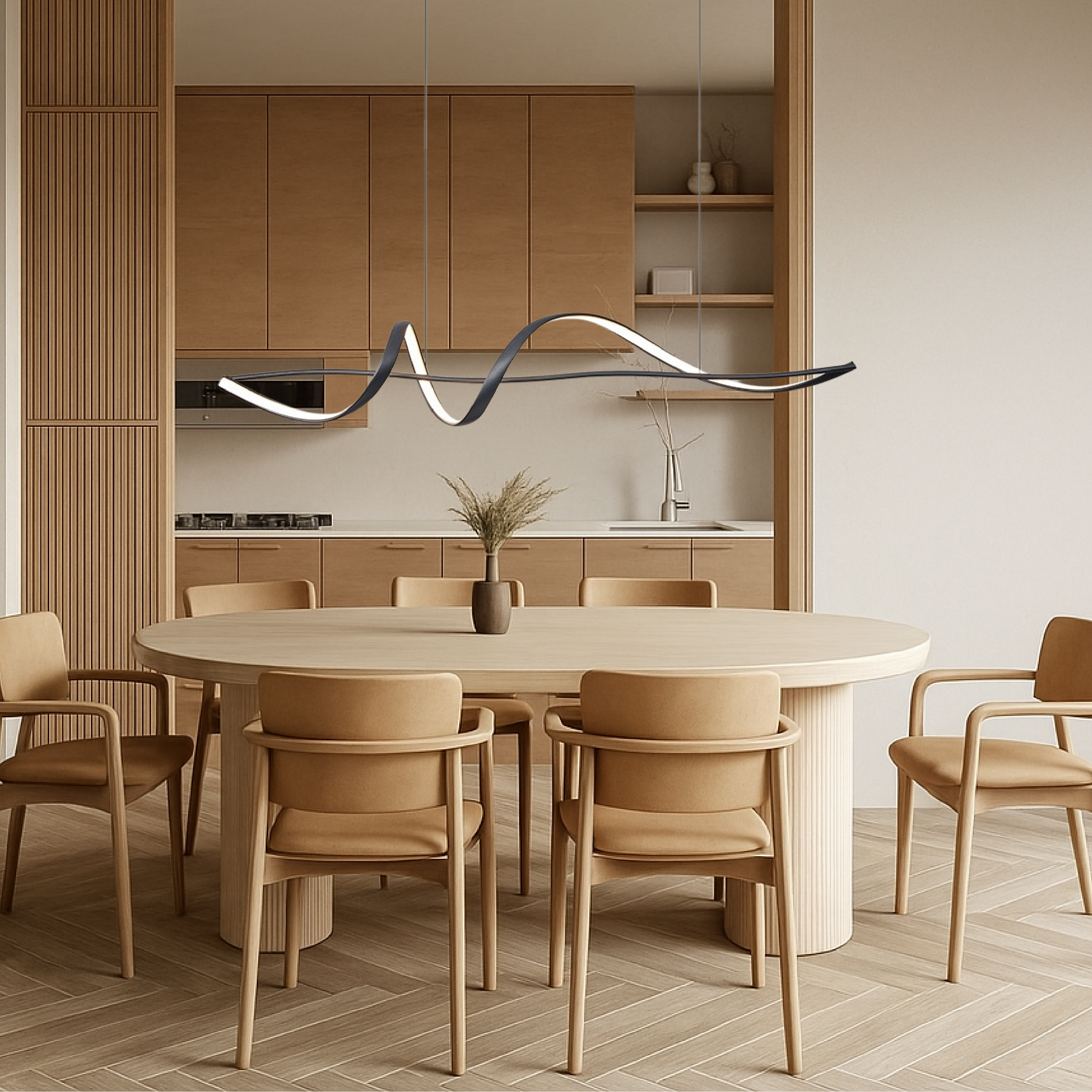 Modern Wave LED Pendant Light