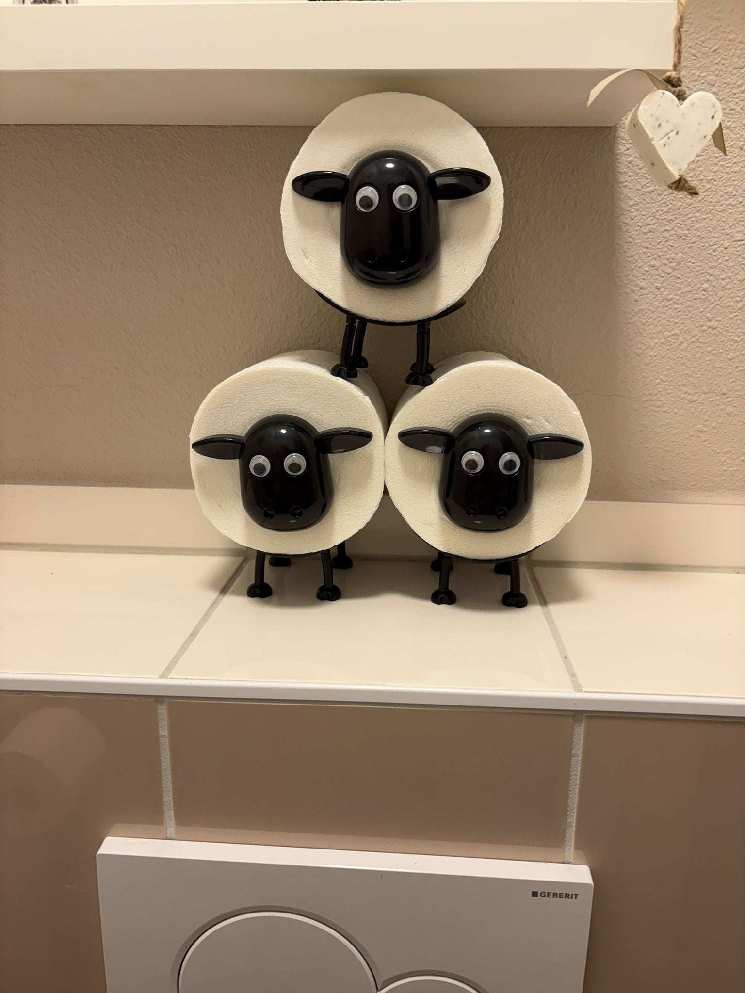 Sheep Shaped Toilet Bathroom Roll Holder Set of 3