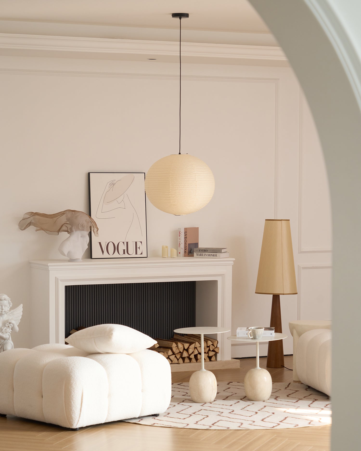 Japanese Inspired Paper Pendant Lamp Soft Ambient Light