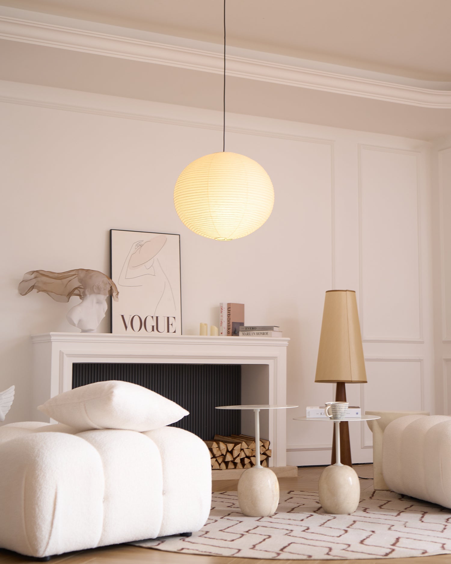 Japanese Inspired Paper Pendant Lamp Soft Ambient Light
