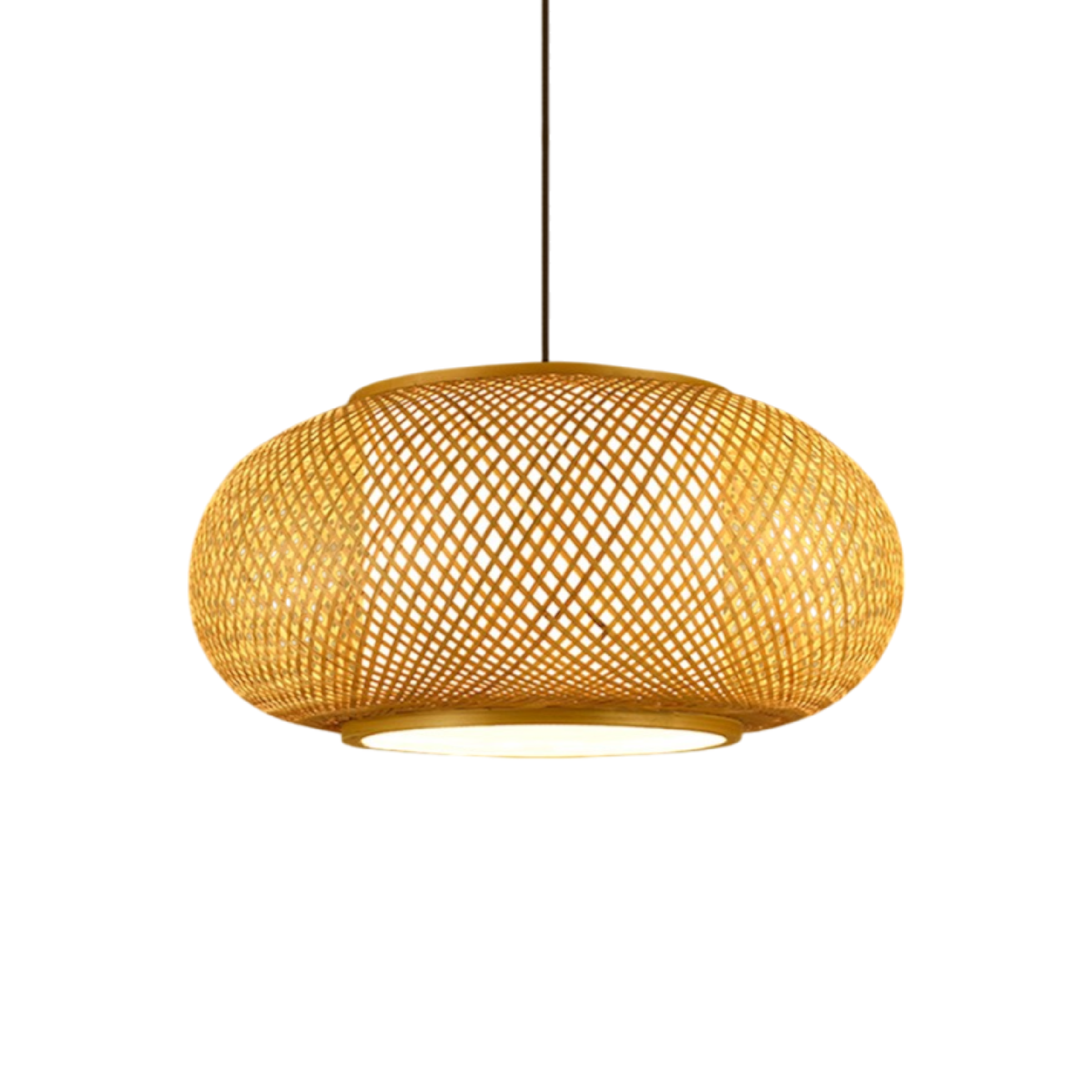 Japandi Woven Bamboo Pendant Light