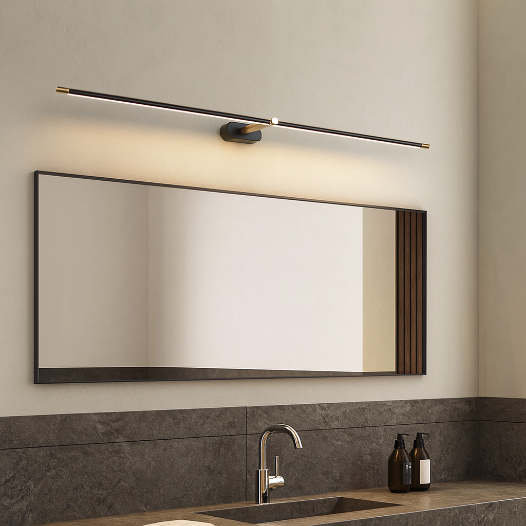 Sleek Metal Bathroom Bar Wall Light
