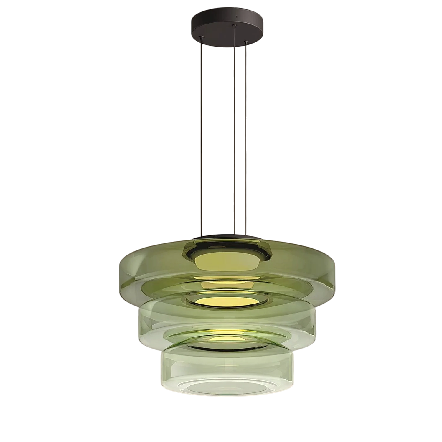 Bauhaus-style layered smoked glass pendant lamp