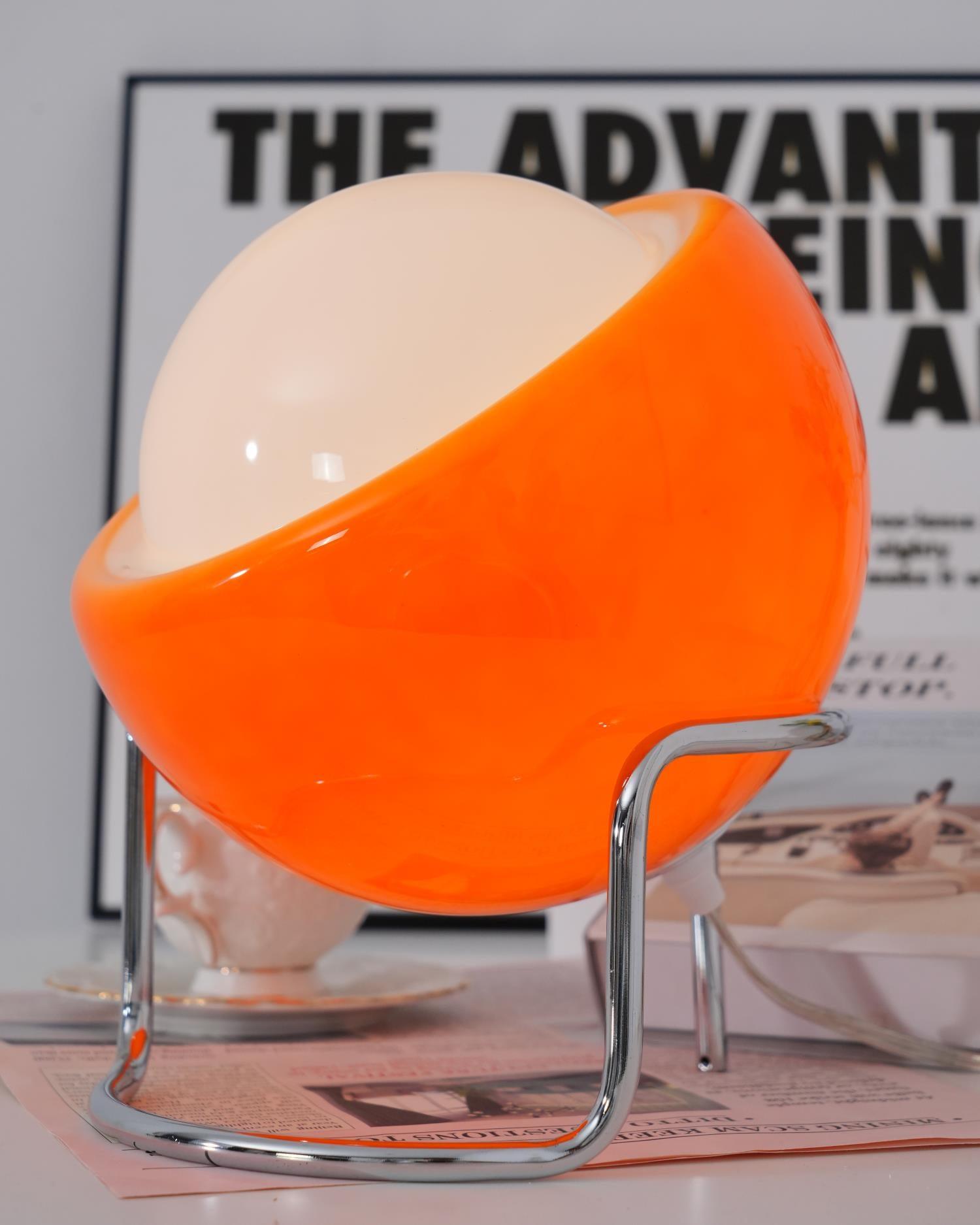 Bauhaus Style Glass-Look Table Lamp with Metal Frame