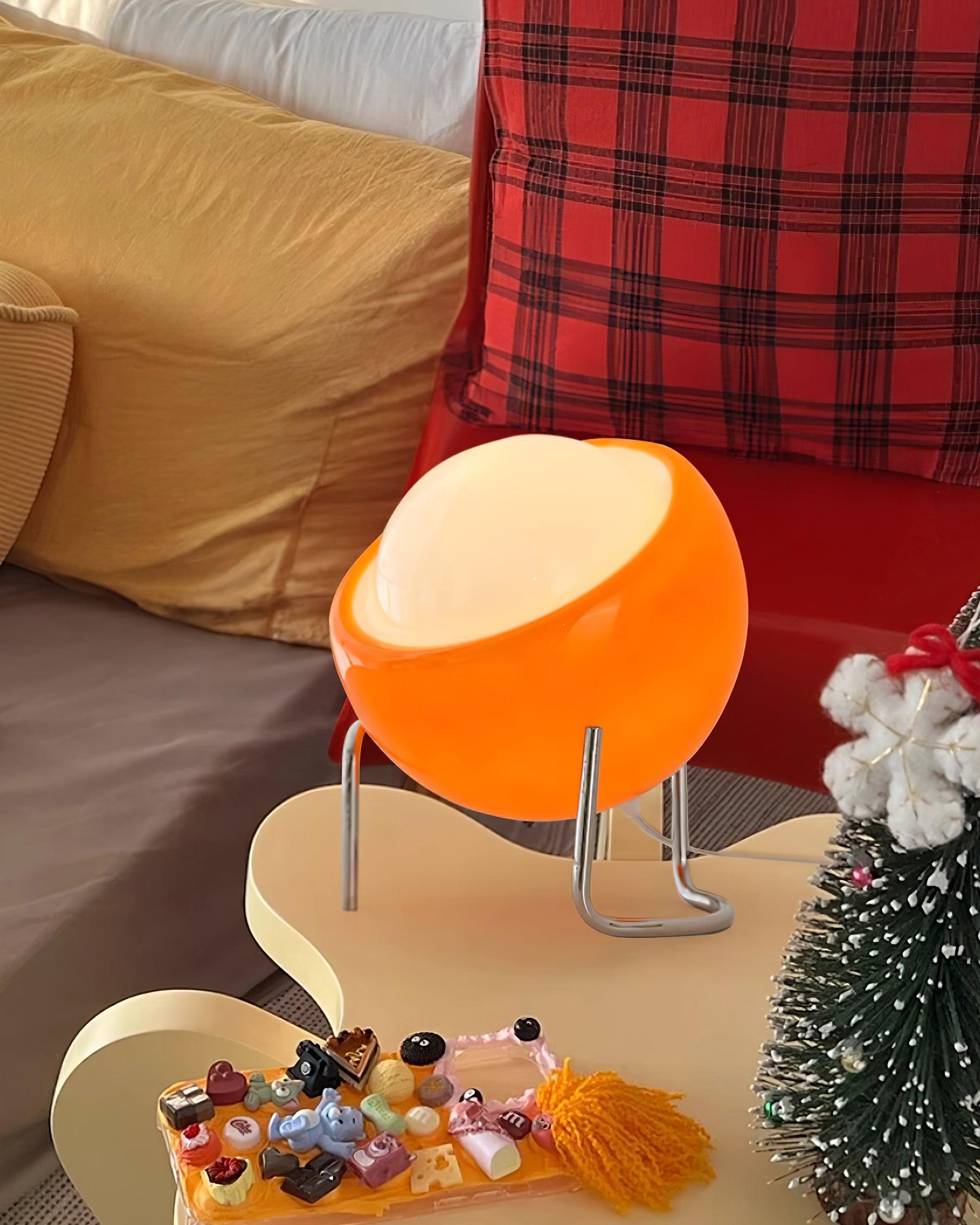 Bauhaus Style Glass-Look Table Lamp with Metal Frame