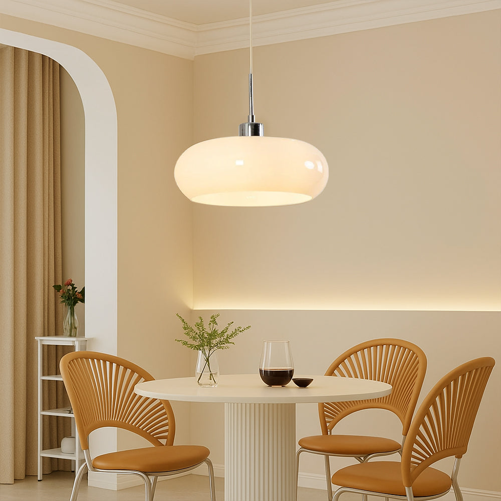 Bauhaus pendant light with rounded ring shade