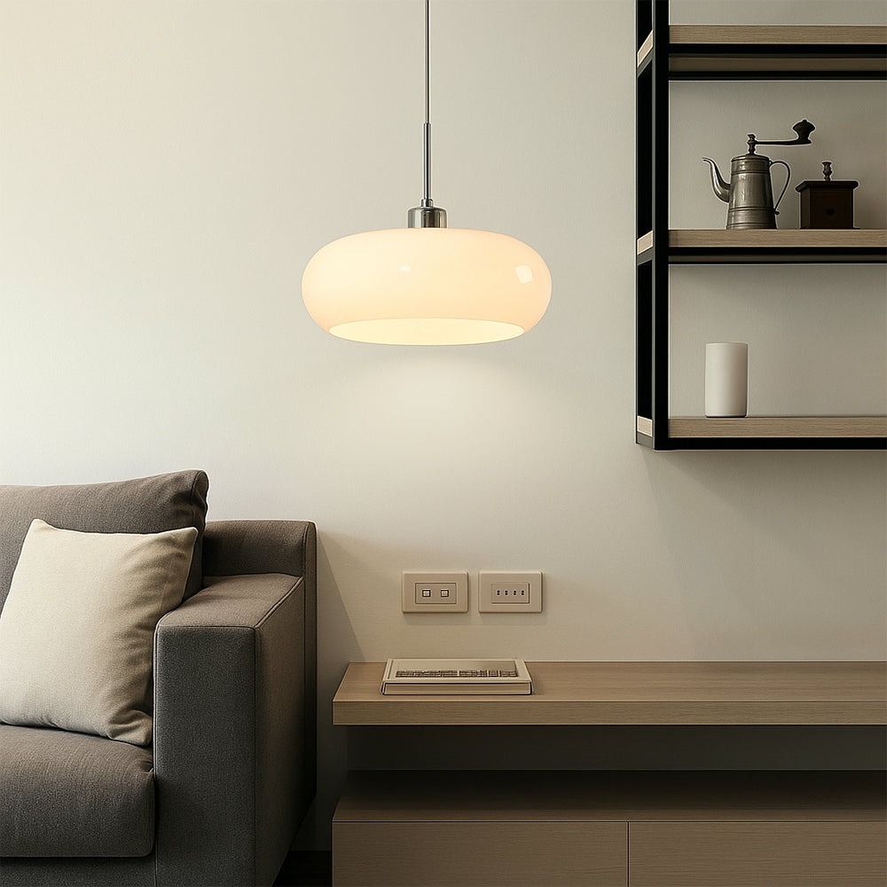 Bauhaus pendant light with rounded ring shade
