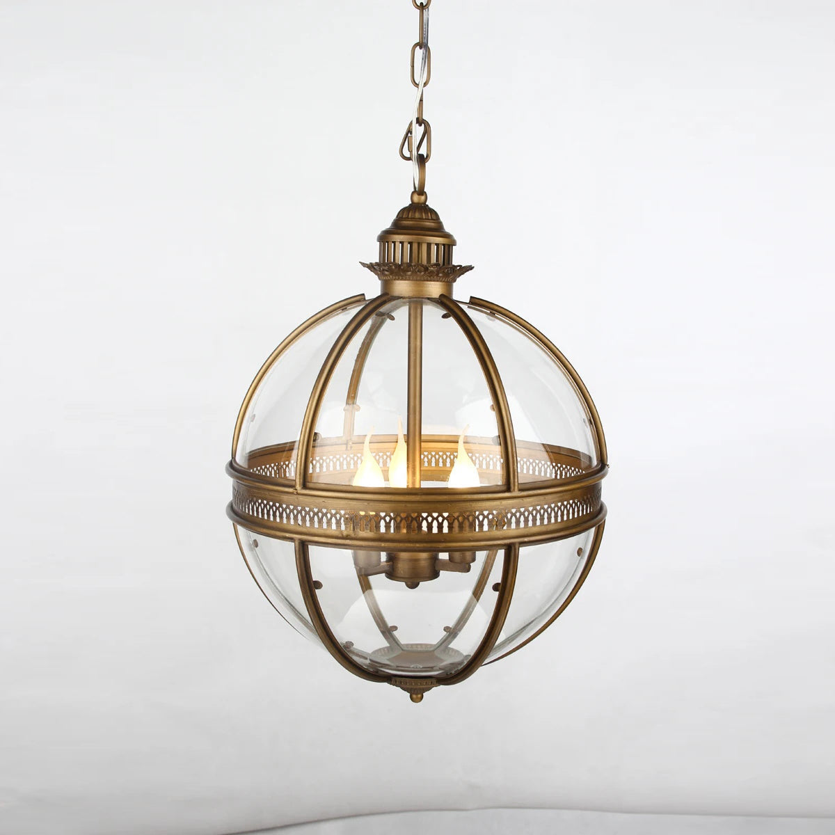 Vintage Glass Pendant Light Industrial Globe Hanging Fixture