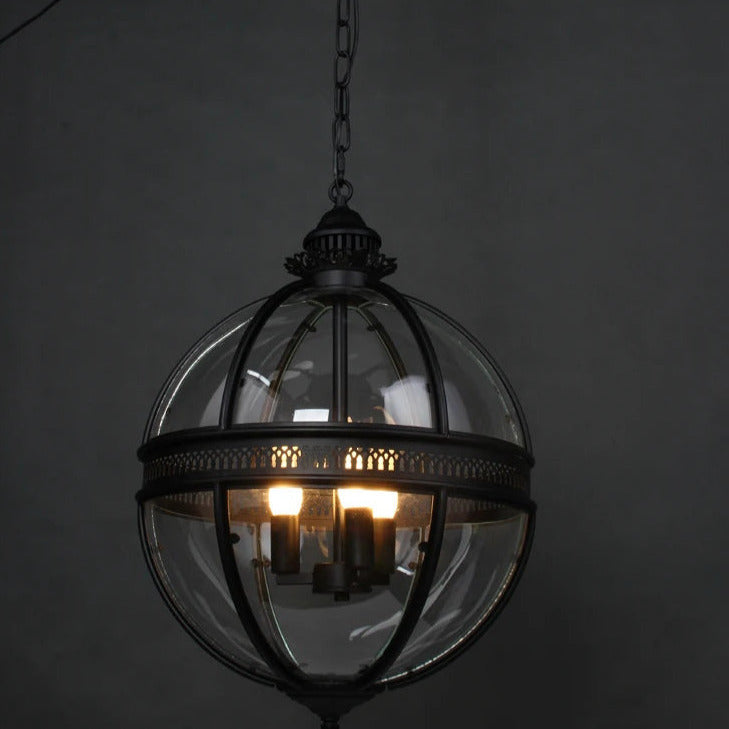 Vintage Glass Pendant Light Industrial Globe Hanging Fixture