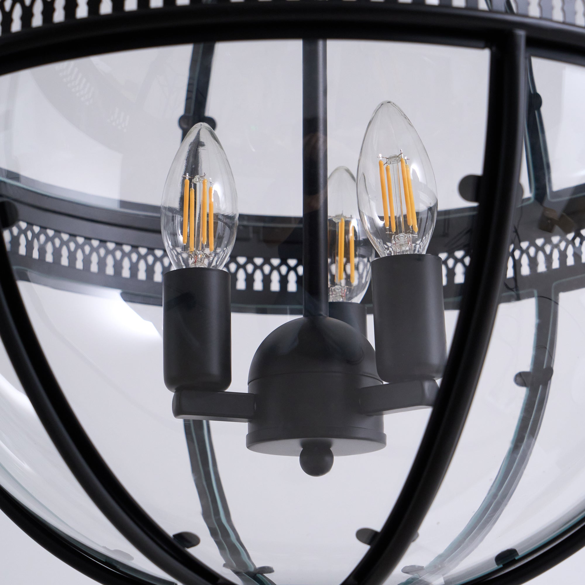 Vintage Glass Pendant Light Industrial Globe Hanging Fixture