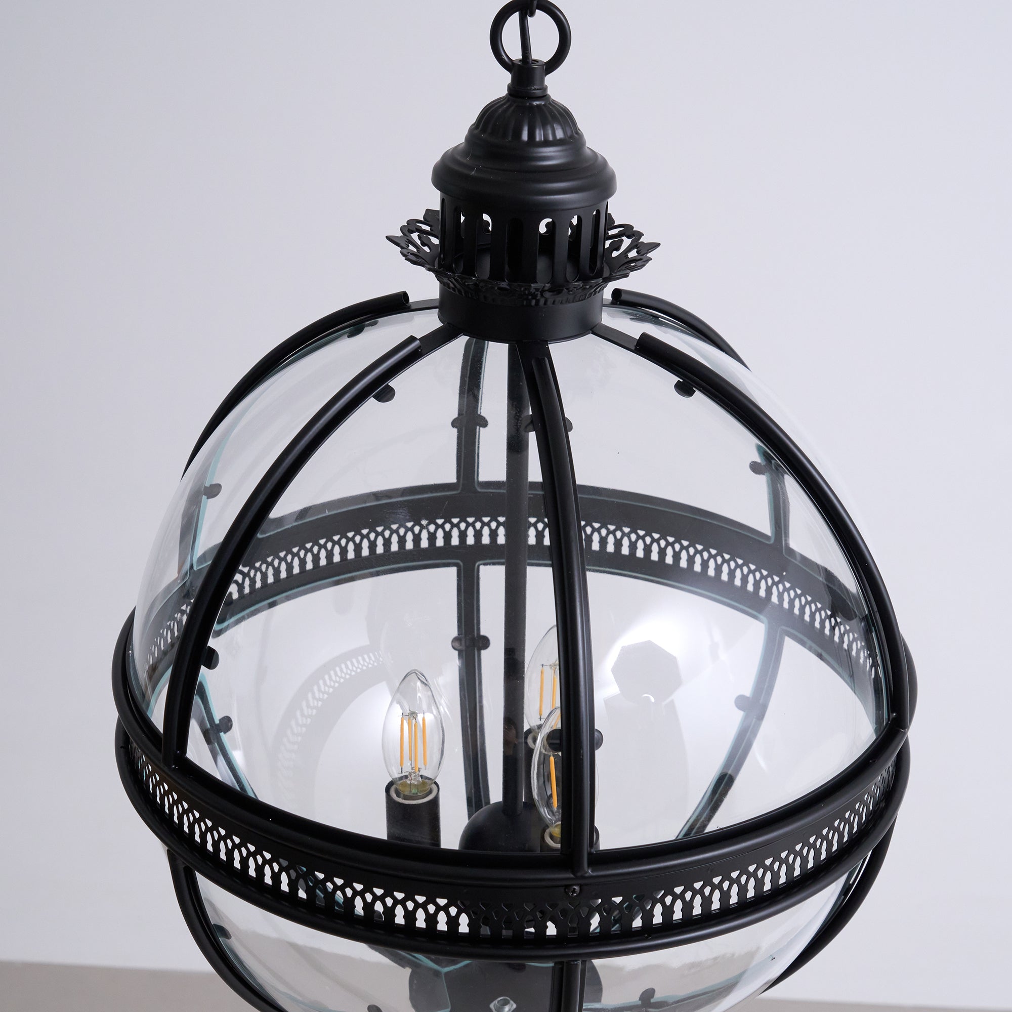 Vintage Glass Pendant Light Industrial Globe Hanging Fixture