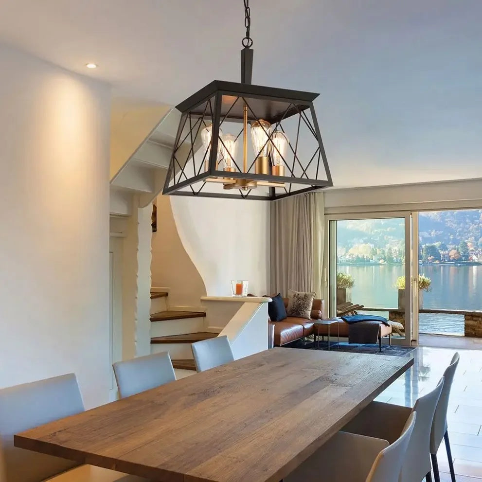 Cage-Shaped Ceiling Light