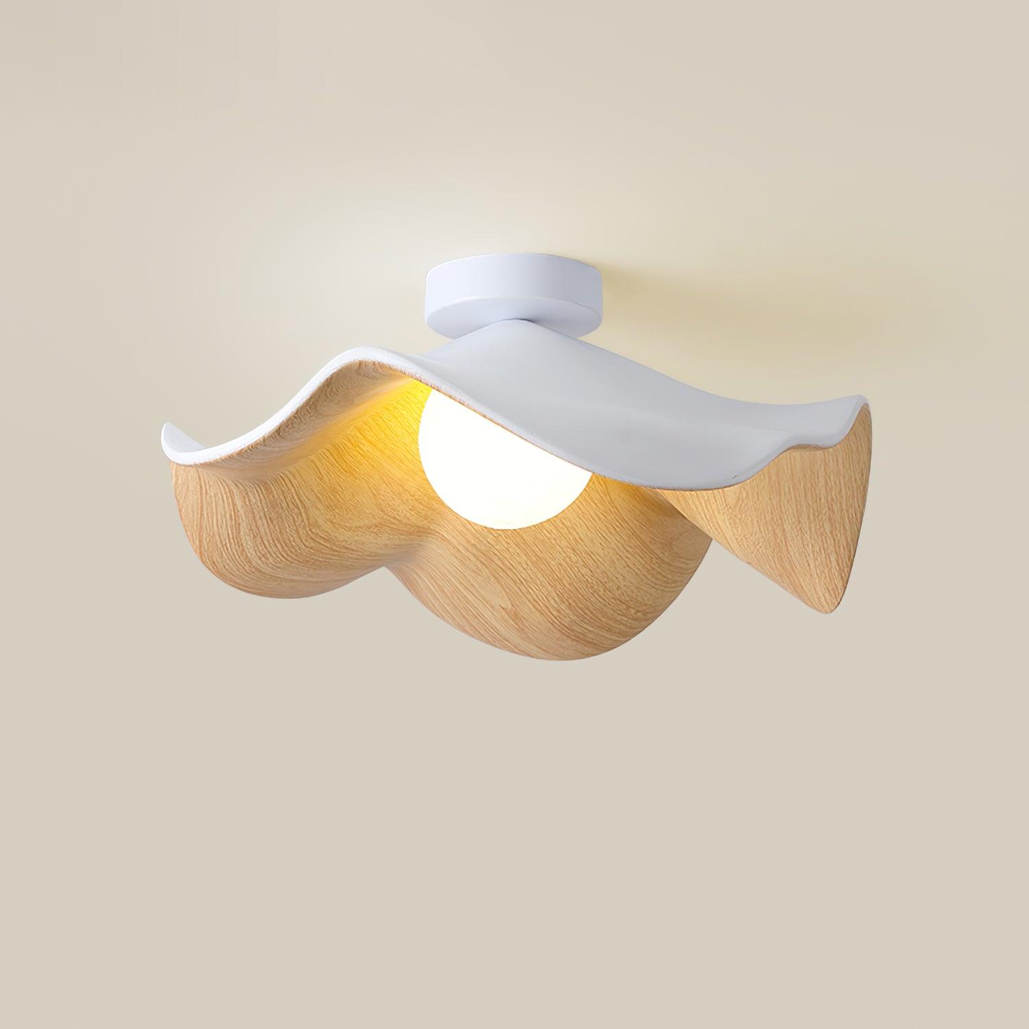 Modern Ceiling Lamp Sculptural Wood Inspired Design