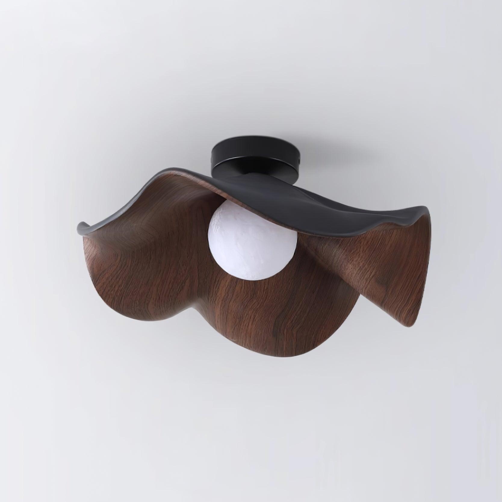 Modern Ceiling Lamp Sculptural Wood Inspired Design