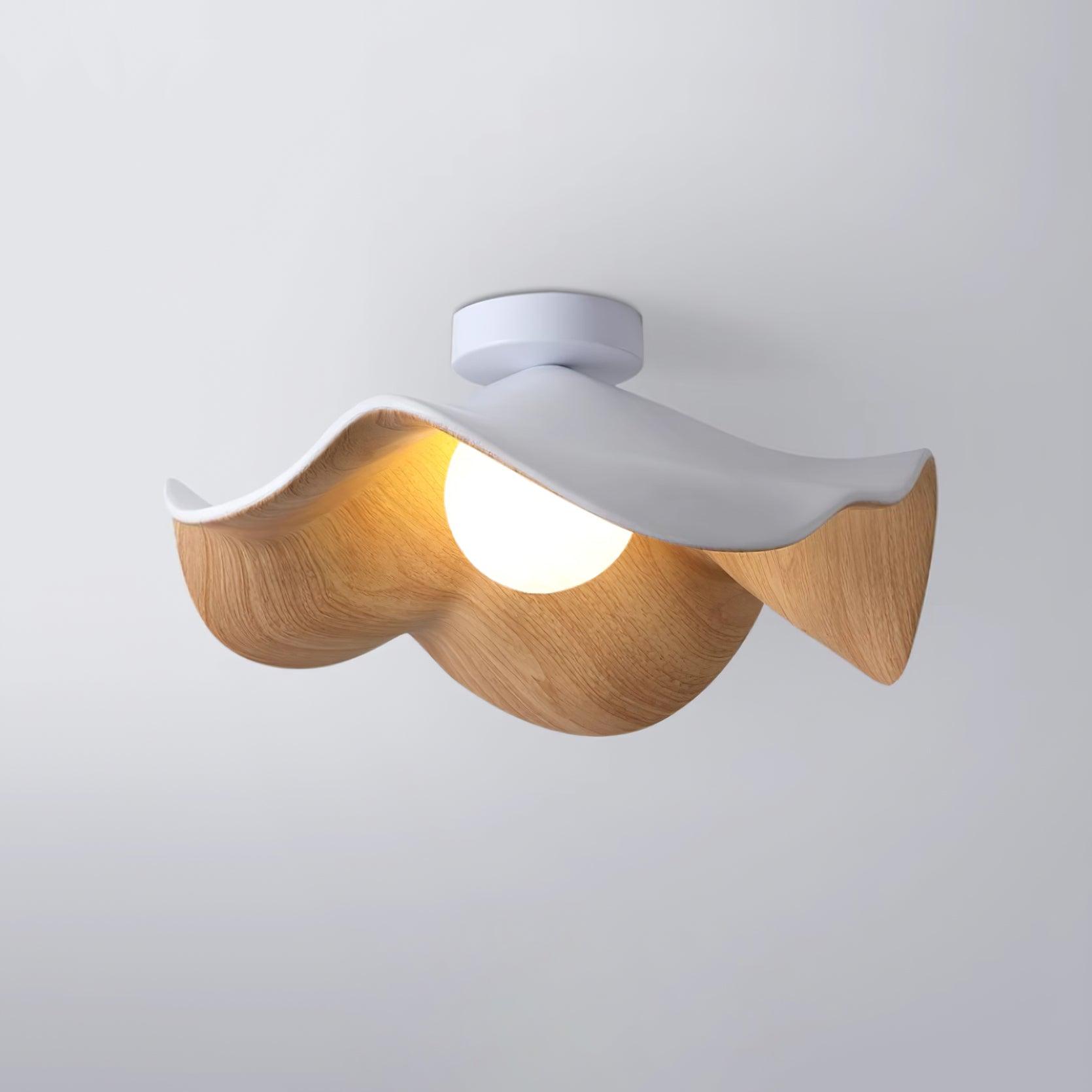 Modern Ceiling Lamp Sculptural Wood Inspired Design