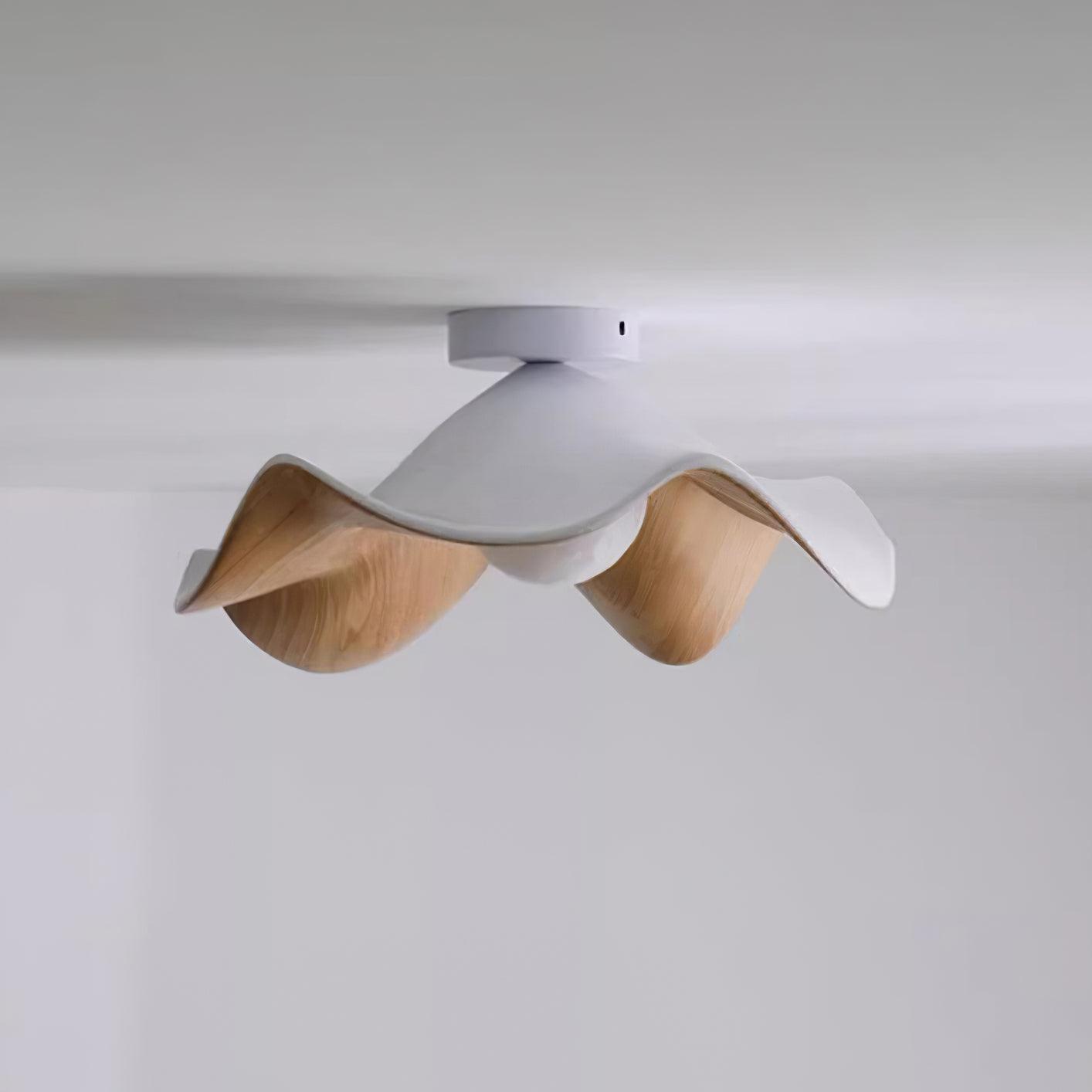 Modern Ceiling Lamp Sculptural Wood Inspired Design