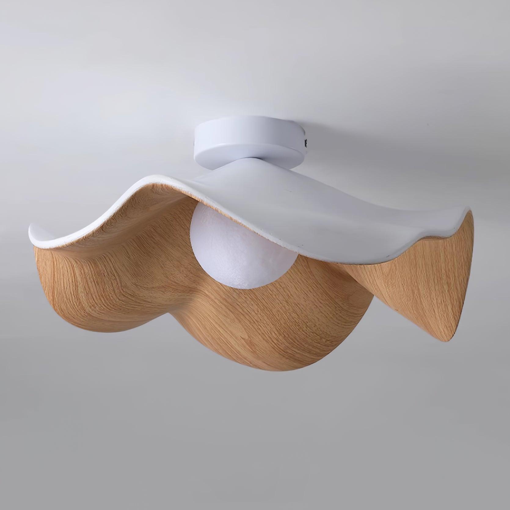 Modern Ceiling Lamp Sculptural Wood Inspired Design