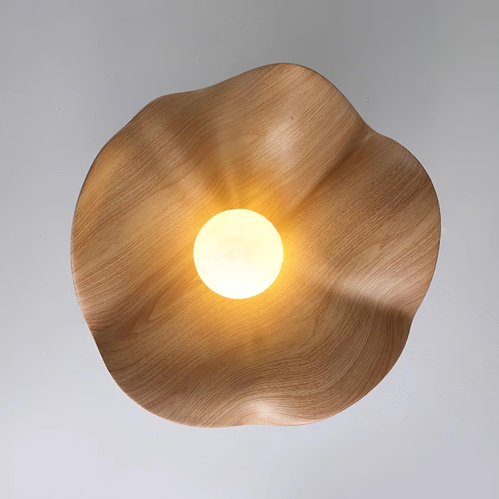 Modern Ceiling Lamp Sculptural Wood Inspired Design