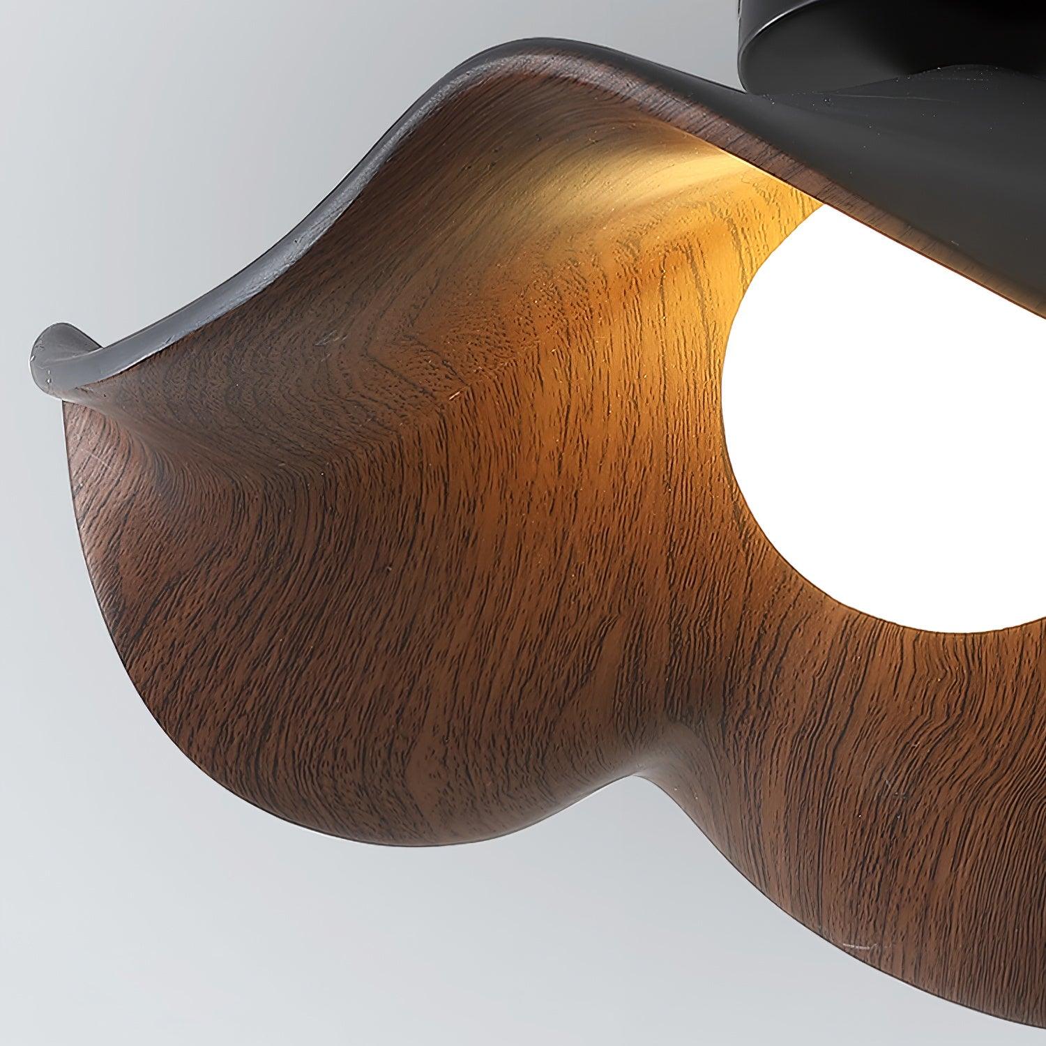 Modern Ceiling Lamp Sculptural Wood Inspired Design